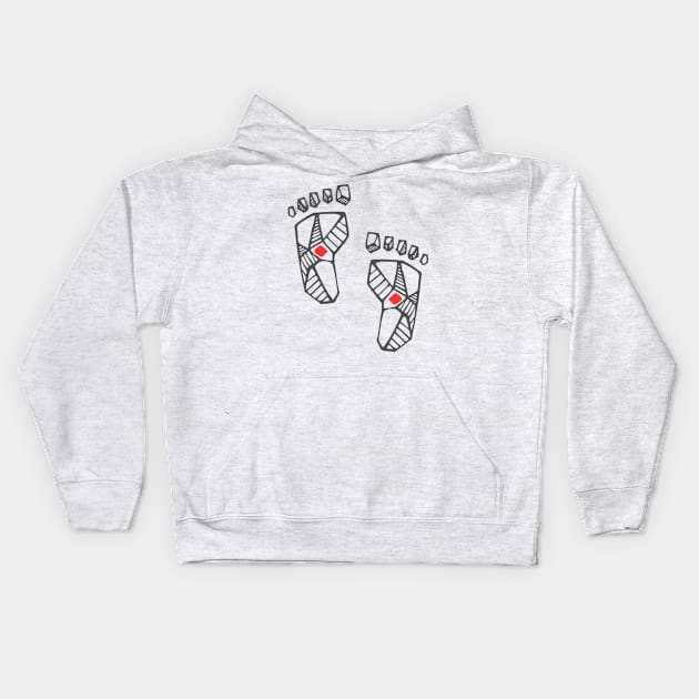 Jesus Christ feet ink illustration Kids Hoodie by bernardojbp